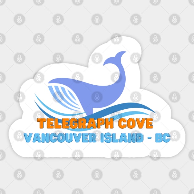 Telegraph Cove - Whale watching Sticker by DW Arts Design